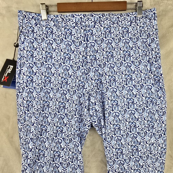 RLX Ralph Lauren Golf Chino Pants Mens 34x32 Blue Fish Print Tailored Fit - Picture 7 of 11